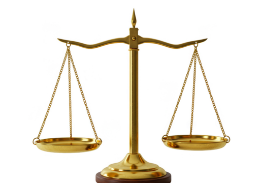 Gold Justice Scales Balance Transparent Background Illustration