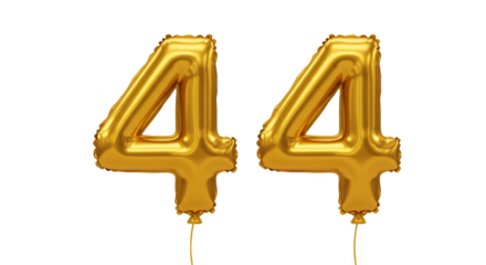 Golden Balloon Number Forty Four Celebration Design Element