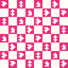 Puzzle Piece Vector Seamless Pattern