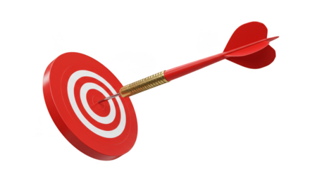Dart Hits Red Target Bullseye Success Game Illustration PNG