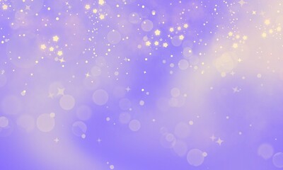 Obraz premium Purple Background With Bokeh Stars. Abstract Light Blurred Soft Romantic Background