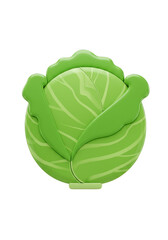 Obraz premium Illustration of Fresh Green Cabbage Isolated on Transparent Background