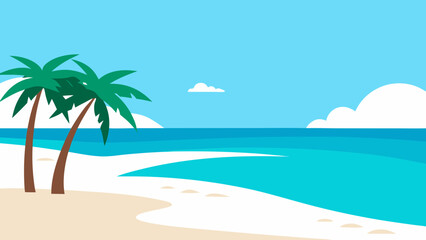 Obraz premium tropical beach with palm trees