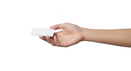 Holding White Card Hand Isolated Presenting Business Transparent PNG