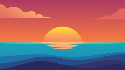 sunset on the sea