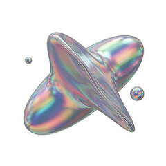 Iridescent Holographic Shape Abstract 3D Render Modern Design Element