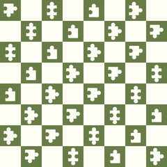 Puzzle Piece Vector Seamless Pattern