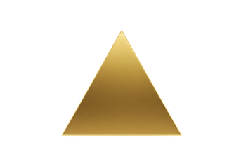 Golden Triangle Geometric Shape Isolated on Transparent Background