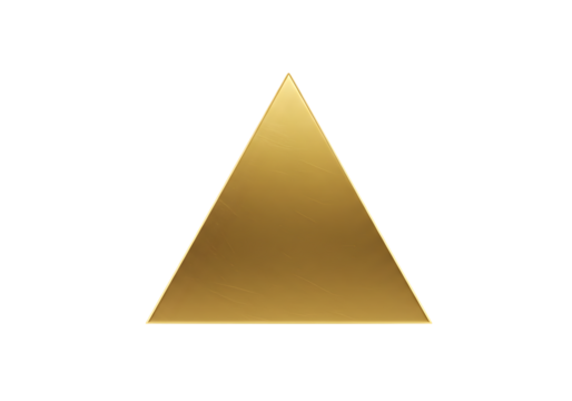 Golden Triangle Geometric Shape Isolated on Transparent Background - Powered by Adobe