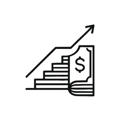 Financial growth arrow design symbolizes investment success and increasing profits for business or personal financial development.