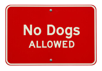 Isolated Background Red Signage No Dogs Allowed Rule Concept