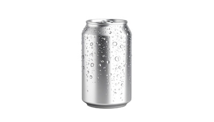 Silver Beverage Can With Water Droplets On Transparent Background Isolated Transparent Background