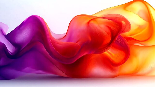 Abstract waves of flowing fabric in vibrant colors create dynamic backdrop