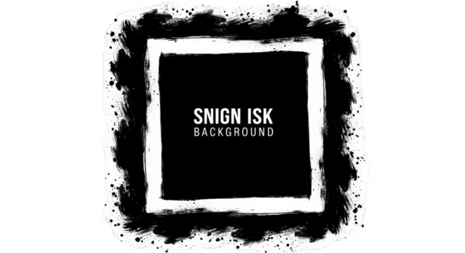 Grunge Frame Background Vector Art Black White Design Template