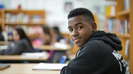 A youth center offering a peer tutoring program, where teens help each other with schoolwork and academic challenges. —ar 16:9 