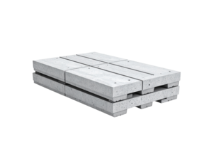 Stacked Concrete Pallets with Grooves and Holes Gray Construction Material.