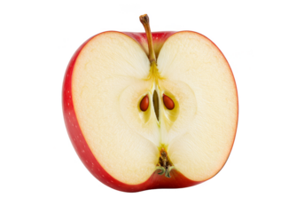 Isolated Half Red Apple Slice Fresh Fruit Food Transparent PNG