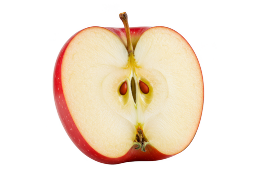 Isolated Half Red Apple Slice Fresh Fruit Food Transparent PNG