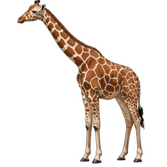 Illustration of Detailed Giraffe Tall Mammal Animal Wildlife Zoo