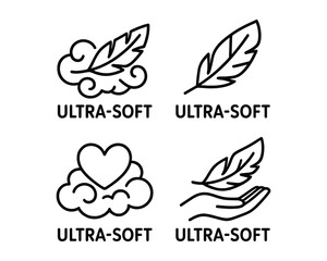 Ultra-Soft Icons Set Vector Illustration for Textile and Personal Care Products