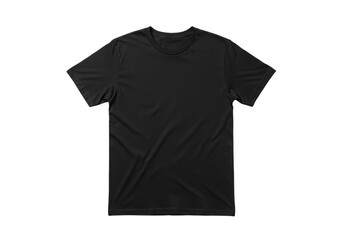 Isolated Black Cotton T-Shirt Apparel Casual Short Sleeve Clothing