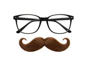 Isolated Mustache and Glasses Transparent Background Party Prop Decoration