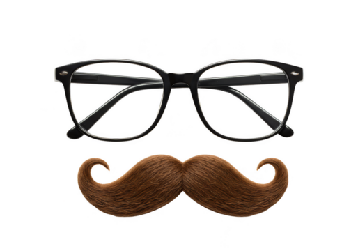 Isolated Mustache and Glasses Transparent Background Party Prop Decoration