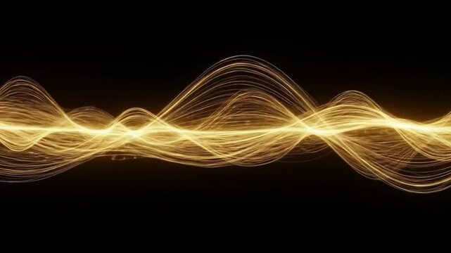 Loopable Waves of Golden Light in Motion &ndash;Cinematic Seamless Motion Style
