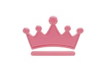 Isolated Pink Crown Jewel Tiara Elegant Symbol on Transparent Background