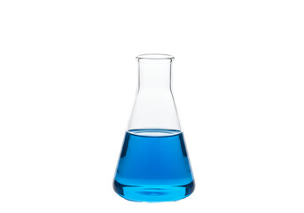 Isolated PNG of Blue Liquid in Beaker for Scientific Experiment
