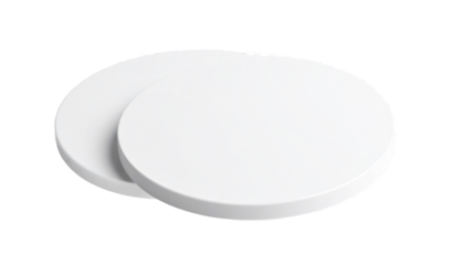 Two White Circular Objects Overlapping On Transparent Background Modern Geometric Design Isolated Transparent Background