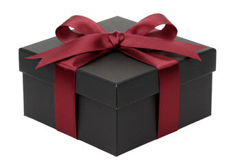 Obraz premium Isolated Gift Box with Crimson Ribbon Bow for Celebrations
