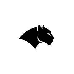 Dynamic Black Panther Silhouette, Wildlife Art, Digital Illustration, Bold Design, Modern Aesthetic