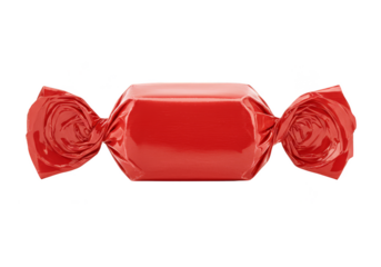 Isolated Red Candy Wrapped In Foil Sweet Food Studio Shot