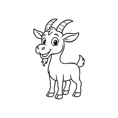 Smiling Goat Kid Cartoon