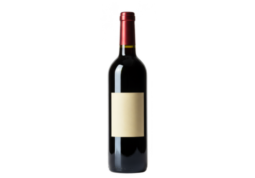 Isolated Red Wine Bottle Beverage Alcohol Glass Transparent Background - Powered by Adobe