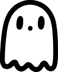 Simple ghost doodle line art for Halloween themed event
