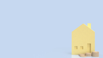 The House and coins for property or real estate concept 3d Rendering.