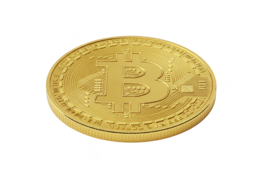 Golden Bitcoin Coin Digital Currency Crypto Money Transparent Background