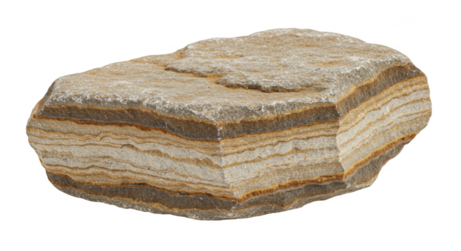 Isolated Sedimentary Rock Formation Layers Nature Mineral Stone Geology