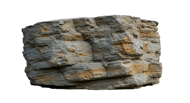 Isolated Stone Rock Texture with Transparent Backdrop Geology Cliff