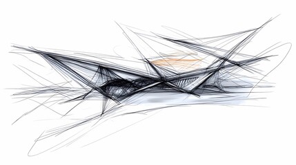 Architectural sketch of a futuristic structure.