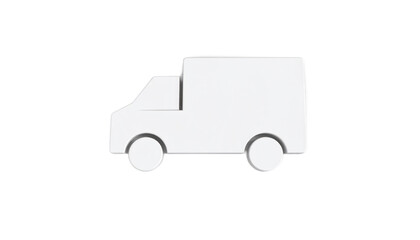 White Delivery Truck Silhouette Against Black Background Simple Commercial Vehicle Illustration Isolated Transparent Background