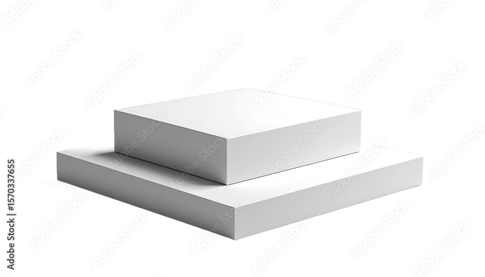 Poster white geometric platform display on isolated transparent background