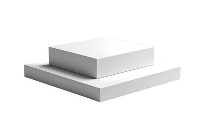 White Geometric Platform Display On Isolated Transparent Background
