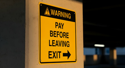 Reminder Sign At Parking With Text Pay Before Leaving For Road Safety