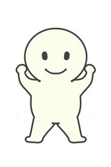 Simple full-length portrait of a person posing with arms raised