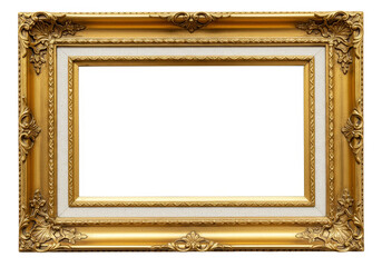 Isolated Gold Frame Ornate Antique Border Vintage Luxury Elegant
