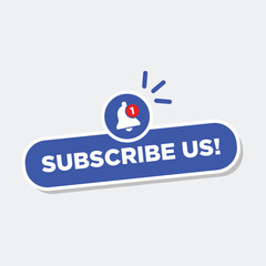 Subscribe us sticker button label badge flag sign symbol