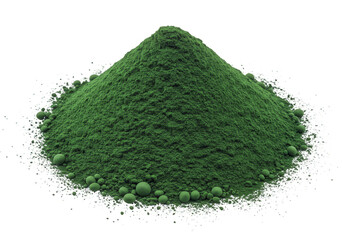 Green Powder Pile Ingredient Texture Transparent Background Heap
